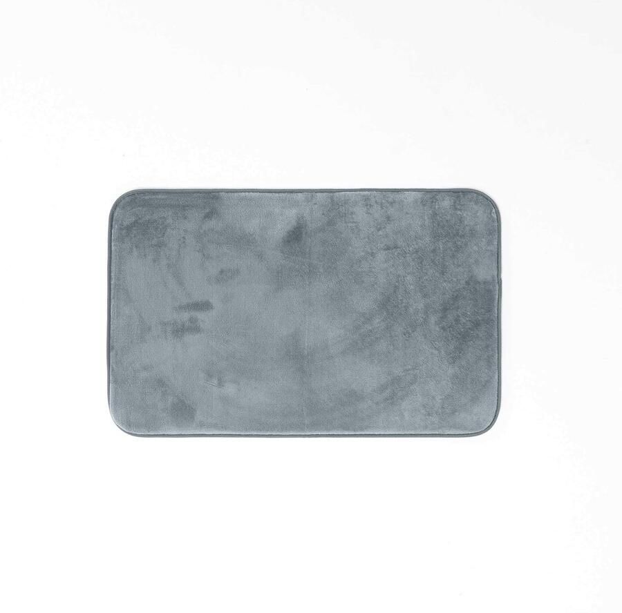 Rechthoekig tapijt flanel 1 stuk grijs 50 x 80 cm