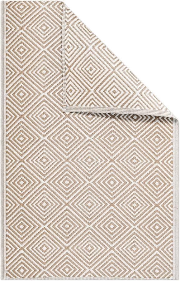 Rechthoekig tuintapijt voor buiten en binnen 120 x 180 cm Lichtbruin buitenkleed voor tuin en balkon