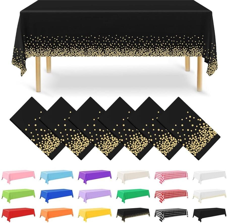 Rechthoekig wegwerptafelkleed set van 6 veelzijdig kunststof