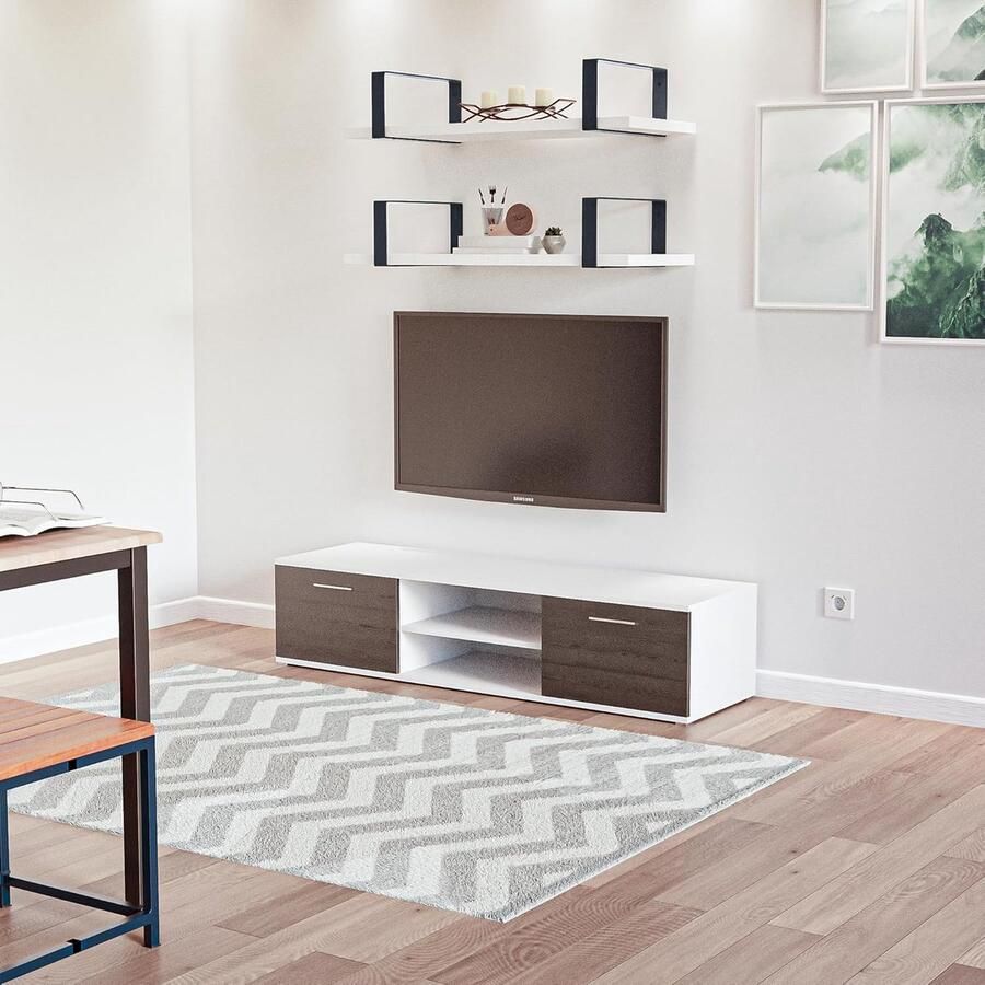 Rechthoekige plankhouder Industriële stijl 1 stuk Matzwart Staal 126 x 261 x 30 mm