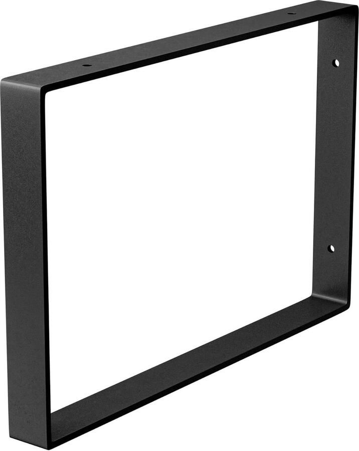 Rechthoekige plankhouder industriële stijl 1 stuk matzwart staal 211 x 311 x 30 mm