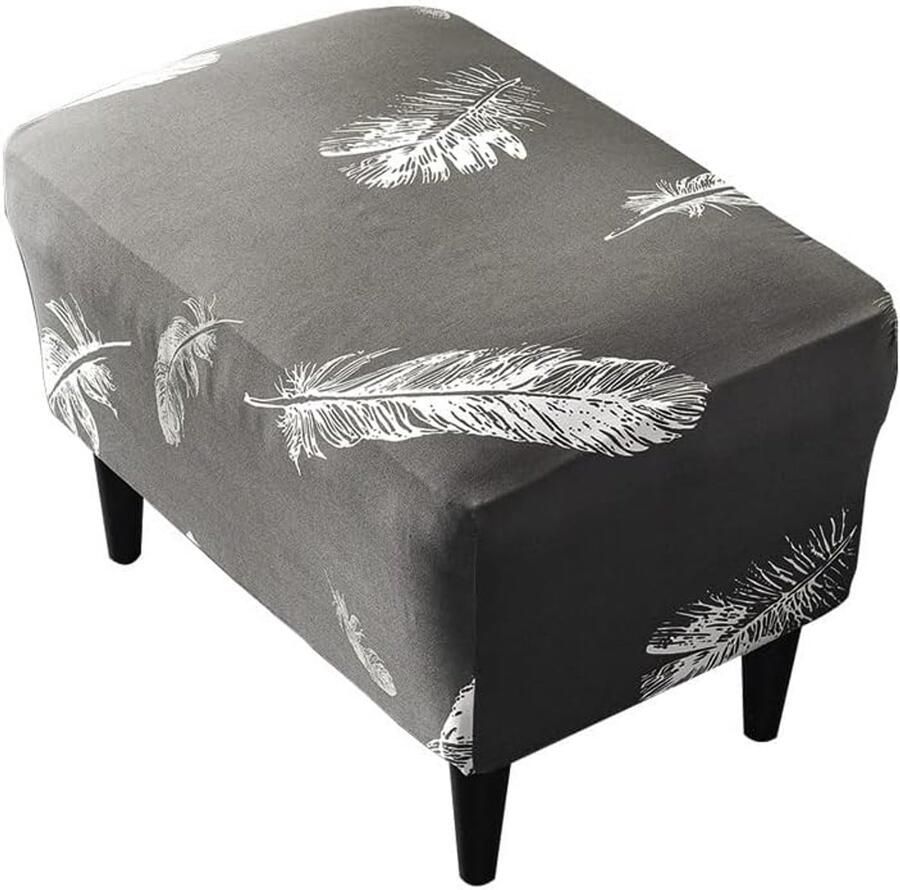 Rechthoekige Poef Hoes van Polyester Spandex Stretch Slipcover voor Voetenbank met Antislip