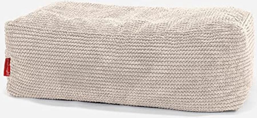 Rechthoekige Poef Zitzak in Crème Comfortabele Voetsteun voor Woonkamer