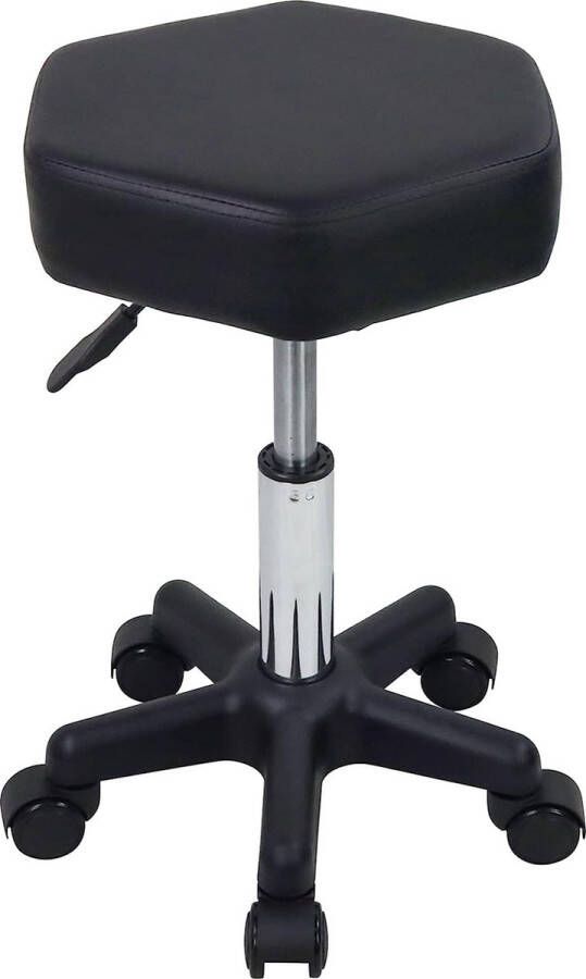 Rechthoekige rolkruk met wielen in hoogte verstelbare draaikruk stoel voor spa salon massage wit