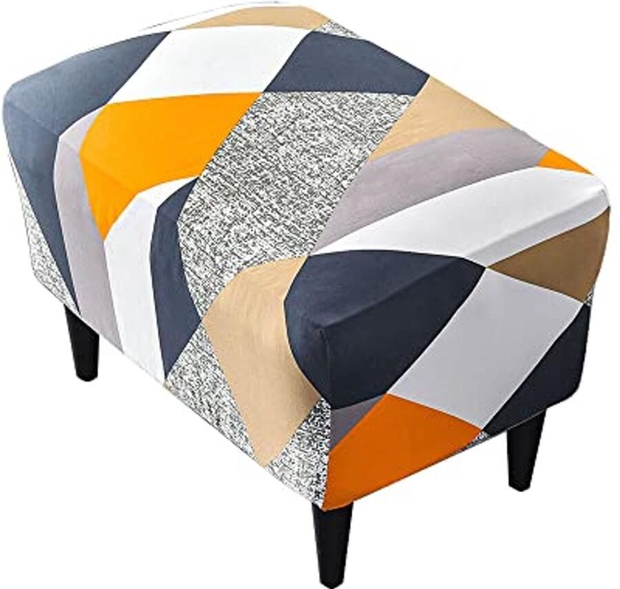 Rechthoekige Stretch Poef Cover Slipcover voor Voetbank