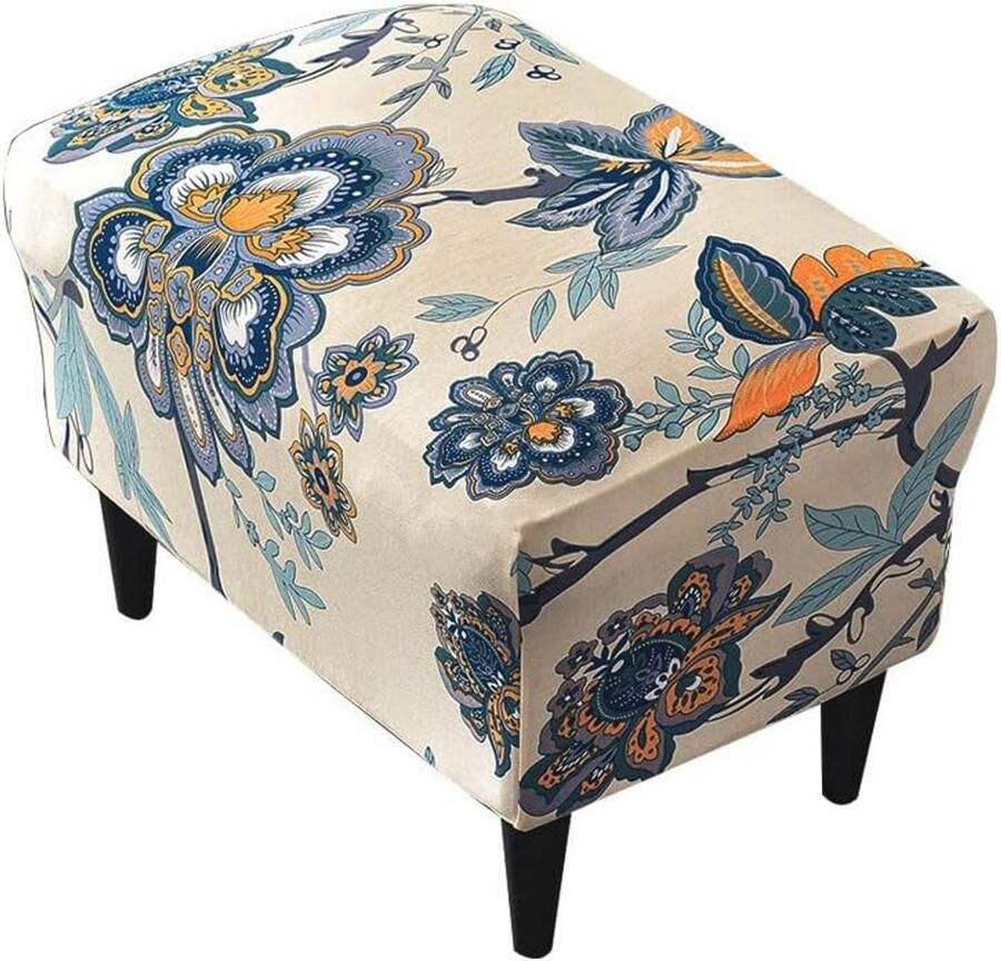 Rechthoekige Stretch Polyester Spandex Poef Hoes Antislip en Wasbaar