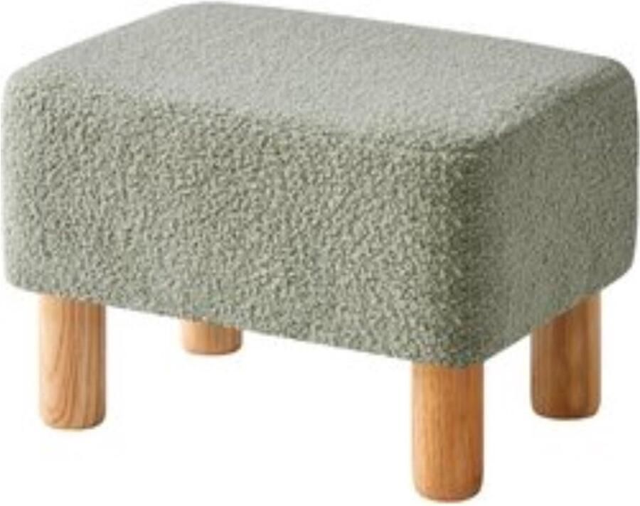Rechthoekige teddy fluwelen voetenbank geschikt voor woonkamer 1 stuks groen 40 x 29 x 25 cm