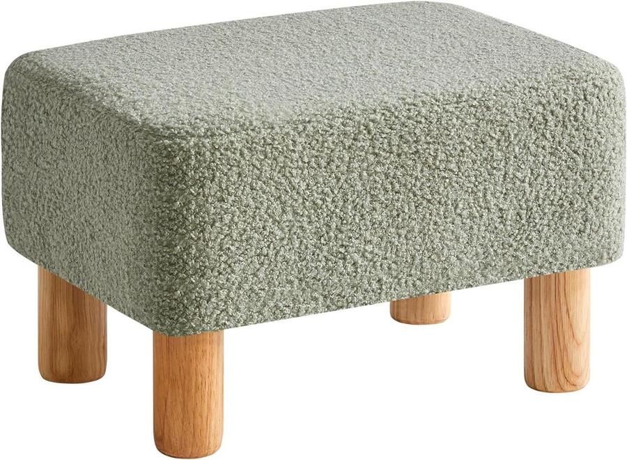 Rechthoekige teddy fluwelen voetenbank perfect voor elke ruimte 1 stuk groen 40 x 29 x 25 cm