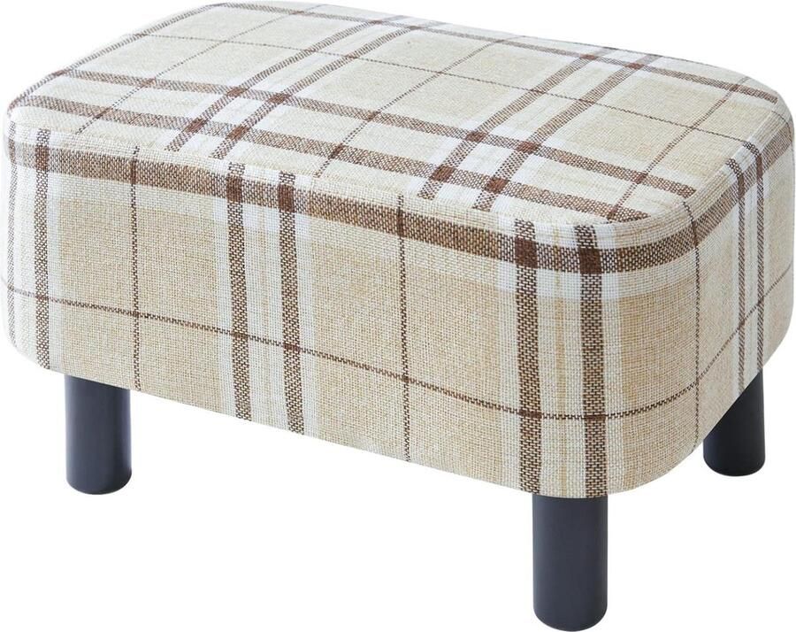 Rechthoekige Voetenbank Moderne Poef Geschikt voor Woonkamer en Slaapkamer 1 stuk Linnen 42 cm