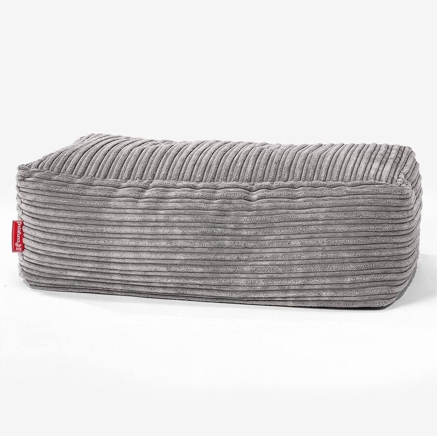 Rechthoekige Voetenbank Poef van Corduroy Comfortabele Zitzak voor Thuis