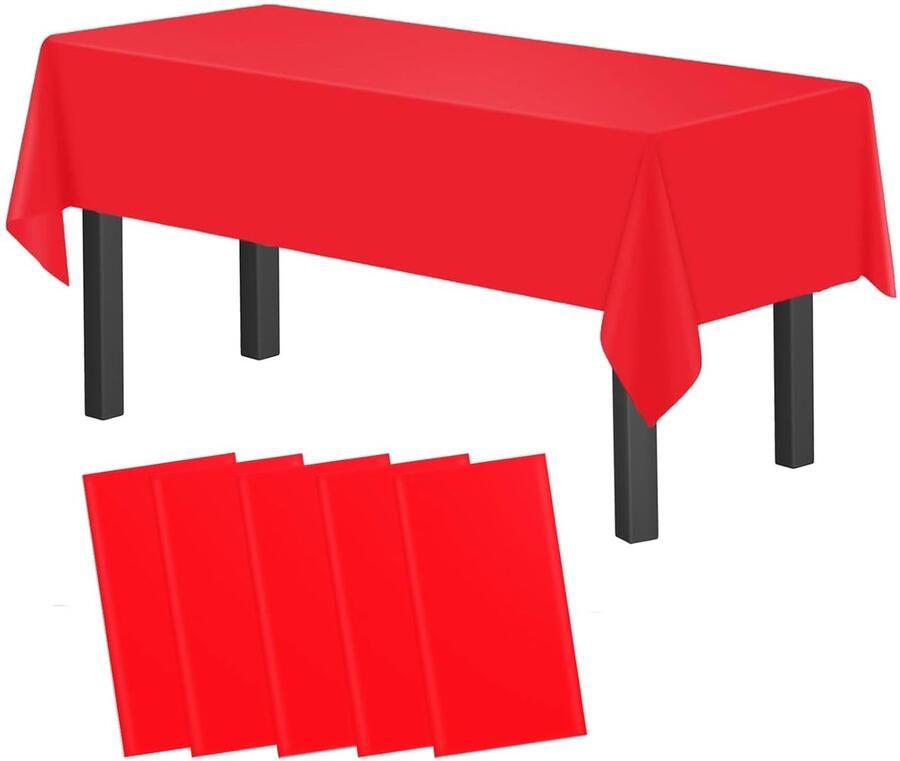 Rechthoekige wegwerptafelkleden waterdicht set van 5 137 x 274 cm
