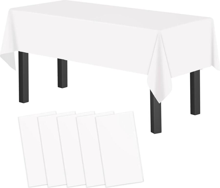 Rechthoekige wegwerptafelkleden waterdicht set van 5 137 x 274 cm