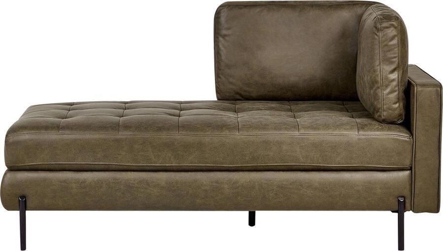 Beliani Rechtszijdige chaise longue REBAIS Kunstleer Groen