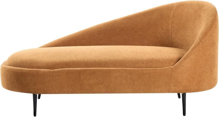 Beliani VALREAS Chaise longue Oranje Rechtszijdig Polyester