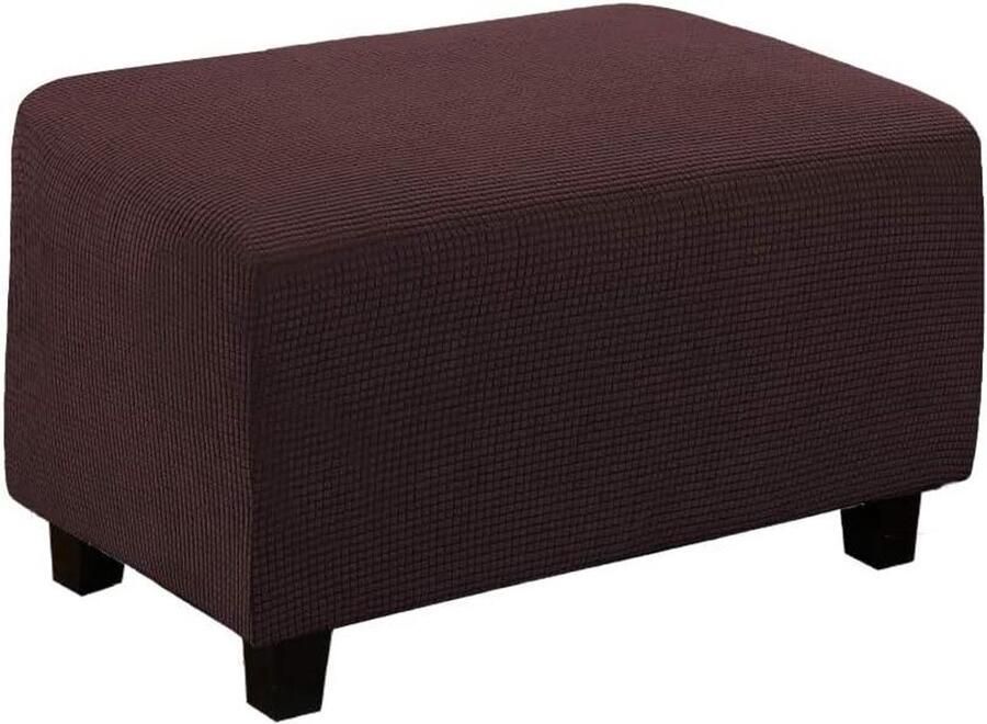Rectangular Bean Bag Ottoman Footrest Cover Stretch Sofa Cover Dark Brown