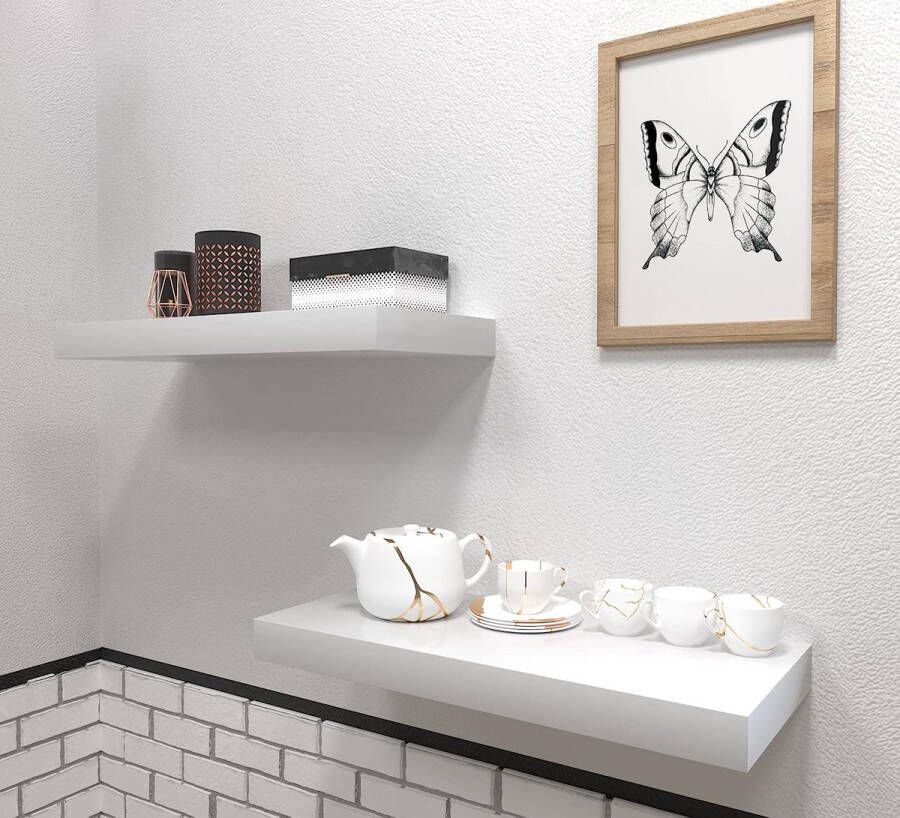 Regal CD DVD zwevend rek glanzend wandplank vrij zwevend keuze uit verschillende maten keuken kantoor woonkamer hoogte 50 mm (met glanzend 60 cm x 5 cm x 26 cm)