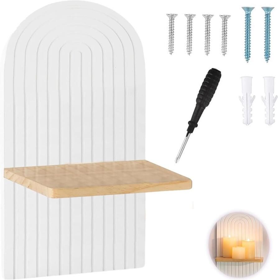 Regenboog Wandrek Bohemian Wandplanken Houten Decoratie