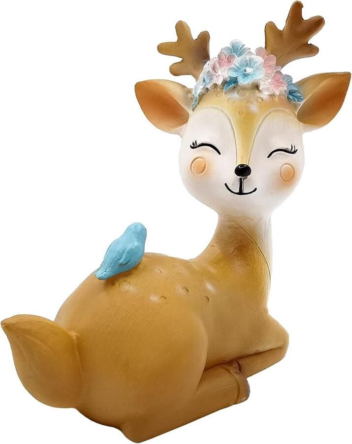 Reindeer Decoratie Schattige Serie Figuren Simulatie Hert Ornamenten Miniatuur 3D Bambi Dier Figuren Bureau Decoratie Handwerk