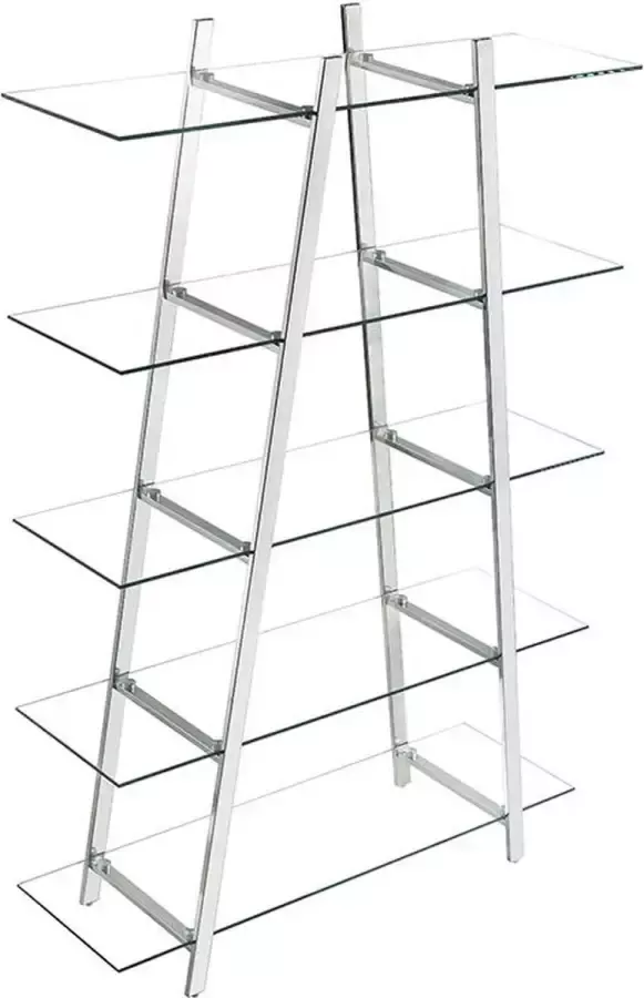 Rek 5 legplanken Gehard glas en roestvrij staal L 120 cm x H 181 cm x D 40 cm