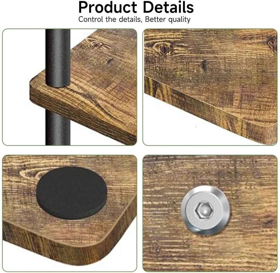 Rek voor Kratten 5-Laags Houten Displaystandaard voor Binnen en Buiten Rek voor Keukengerei Wandrek Wandplank voor Bloempotten of Woonkamerdecoratie