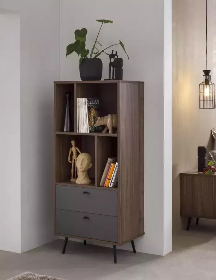 Artistiq Living Artistiq Wandkast Romain 138 x 60cm Walnoot Grijs