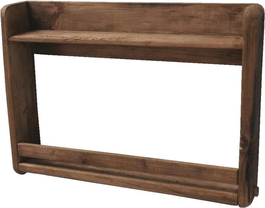 Rek Wandstelling Keukenrek Massief Houten Plank Bruin gerecycled hout 69x49 cm