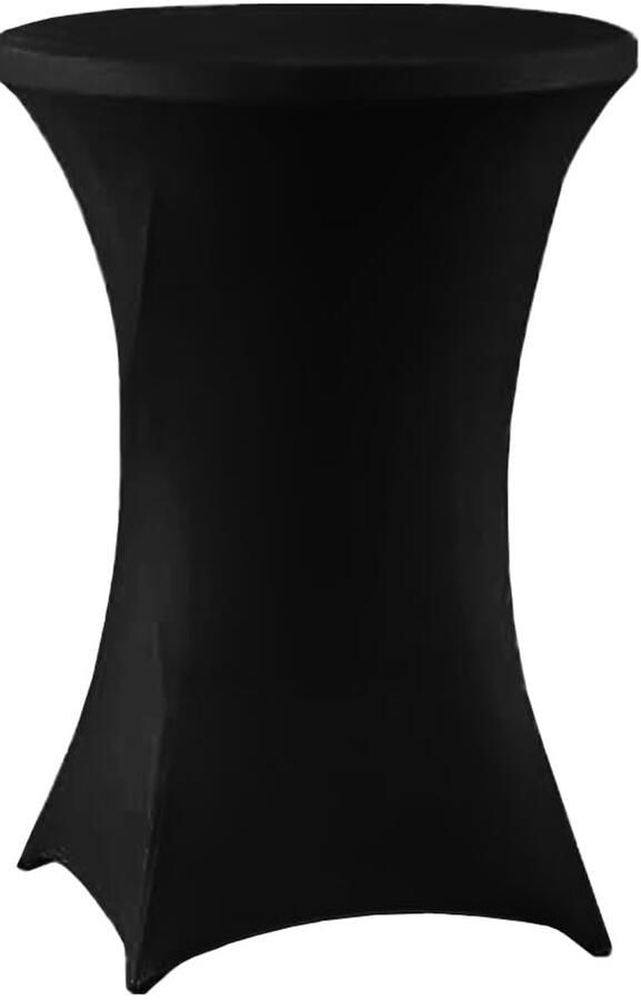 Rekbaar tafelkleed bescherming en decoratie 1 stuk zwart polyester spandex