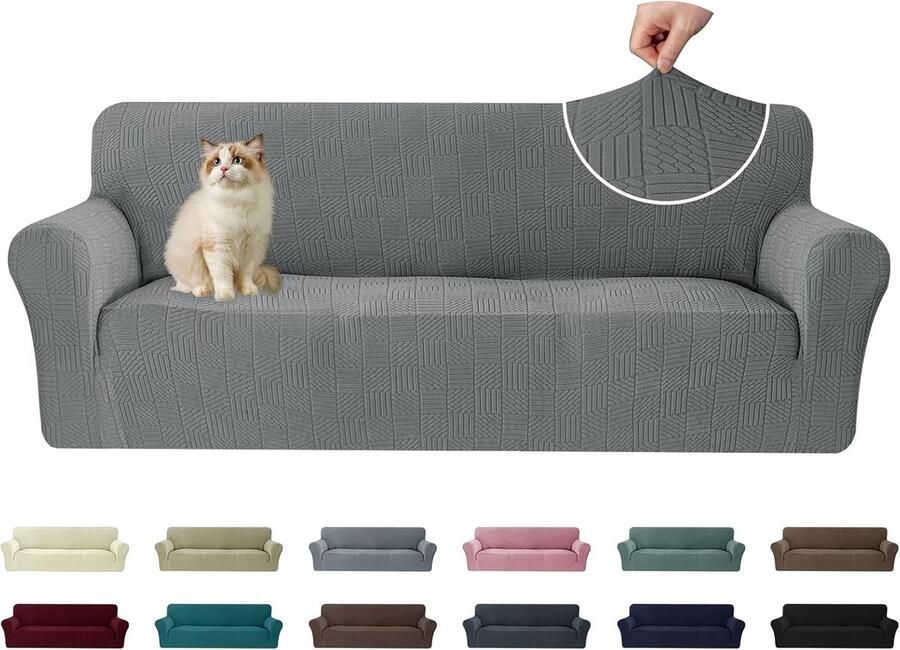 Rekbare 3-Zits Bankhoes met Antislip en Vlekbestendige Eigenschappen