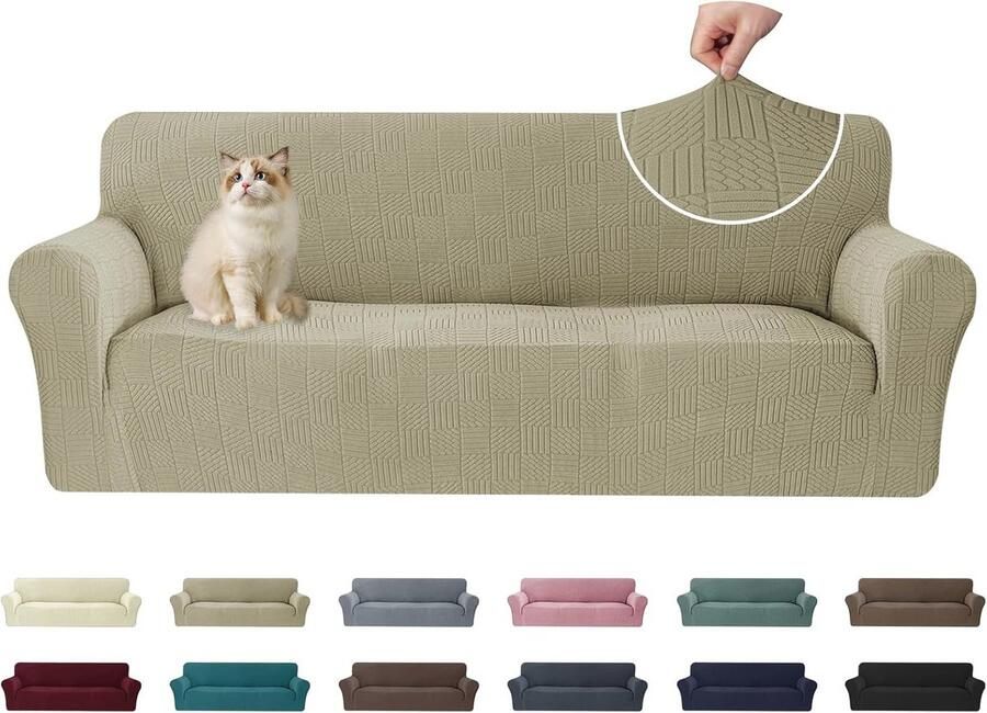 Rekbare 3-zits Bankhoes met Antislip en Vuilafstotende Eigenschappen Wasbaar en Duurzaam
