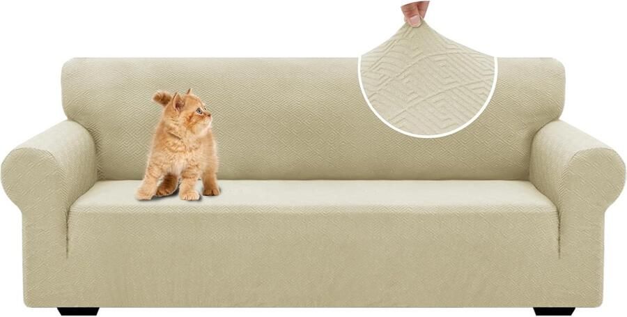 Rekbare Bankhoes 3 Zits voor Woonkamer Krasbestendig en Machinewasbaar