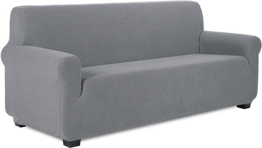 Rekbare Bankhoes Elastische Sofabekleding voor 3-Zits Meubels Lichtgrijs