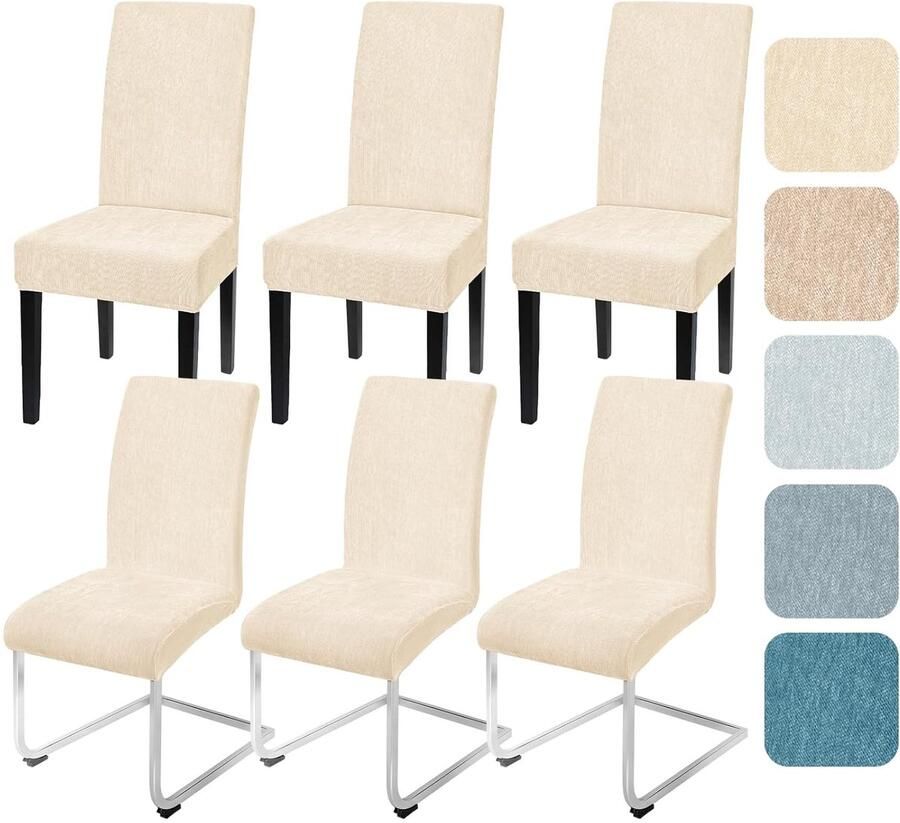 Rekbare Chenillestof Stoelhoes Eetkamerstoelen Bescherming 1 stuk Kleuren