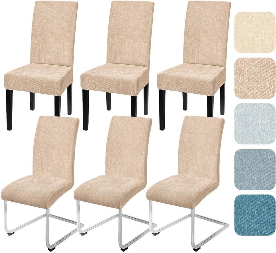 Rekbare Chenillestof Stoelhoes Eetkamerstoelen Bescherming Universele Maat