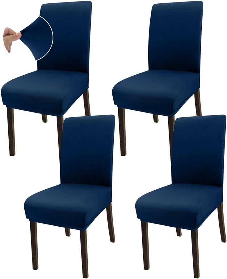 Rekbare Eetkamerstoelhoezen Luxe Stof Set van 2 Bescherming en Comfort