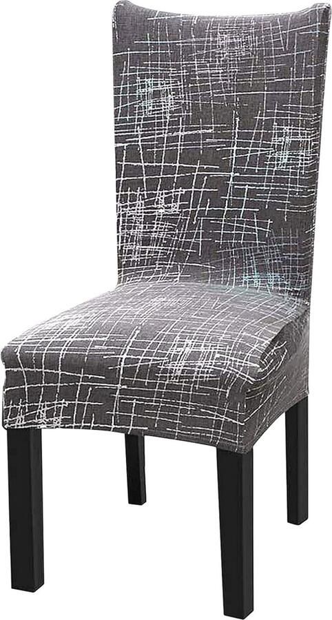 Rekbare en wasbare Stoelhoezen voor Eetkamer Universele Pasvorm 6 Stuks Marmer