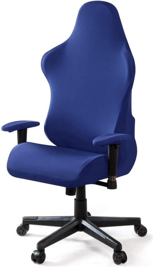 Rekbare gamingstoelhoezen afneembaar wasbare stoelhoes voor computerstoel stoel draaistoel DX Racing gamning-stoel (geen stoel) blauw