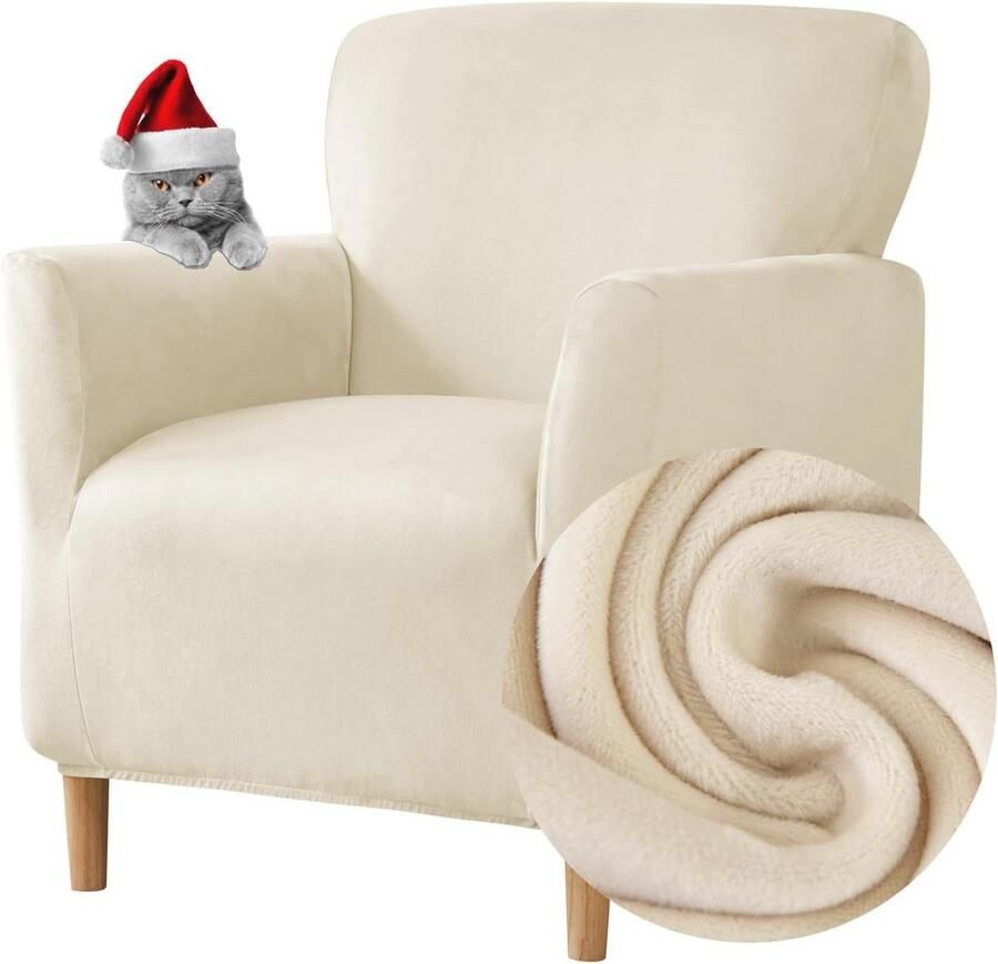 Rekbare Hoes voor Luxe Fauteuils en Banken Huisdiervriendelijke Meubelbeschermer in Beige