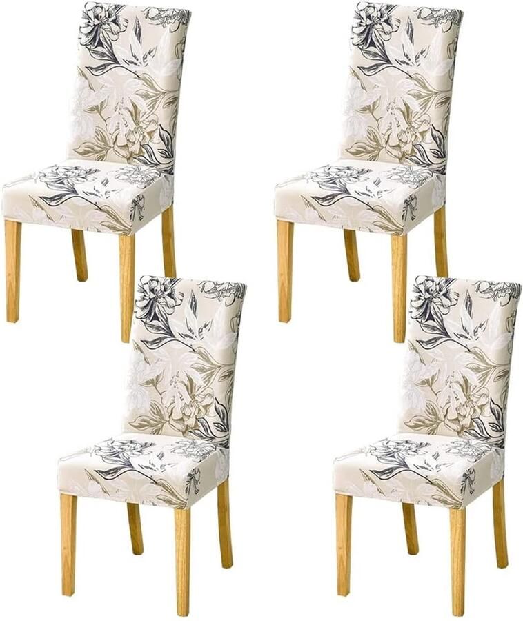Rekbare hoezen voor eetkamerstoelen Bescherming en comfort Set van 4 Polyester