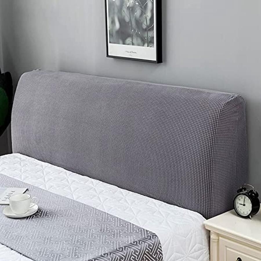 Rekbare Hoofdbordbescherming voor Bed Stretch Hoofdbordhoes tot 200 cm Donkergrijs