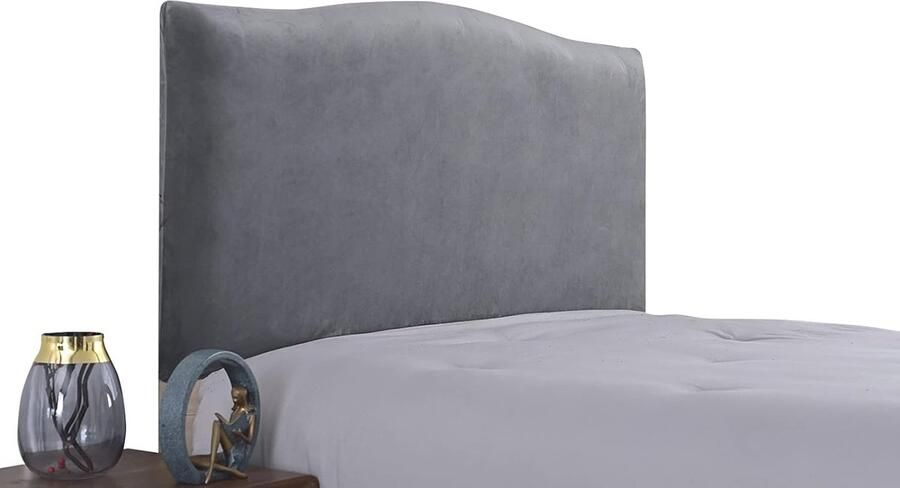 Rekbare Hoofdbordhoes van Fluweel Stofdicht en Comfortabel Geschikt voor Eenpersoons Twee persoons en Kingsize Bedden Grijs Antraciet