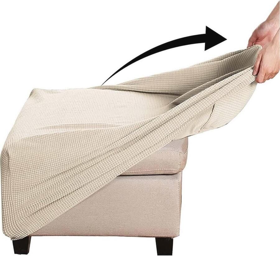 Rekbare Poef Hoes voor Voetenbank Antislip Wasbaar en Duurzaam