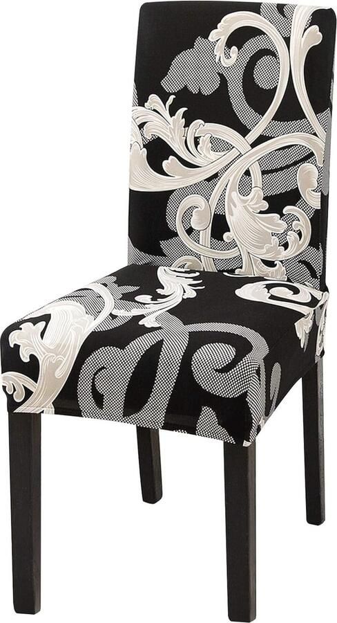Rekbare Stoelhoes voor Eetkamer Universele Pasvorm Wasbaar en Afneembaar 4 Stuks met Bloemenpatroon
