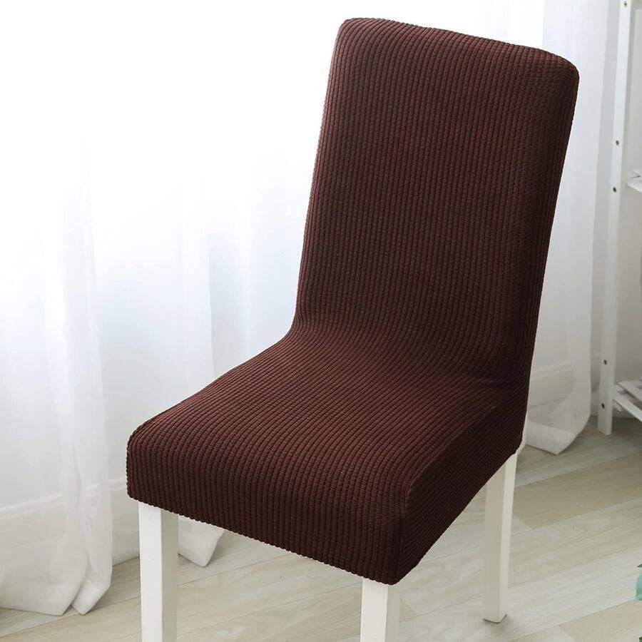 Rekbare Stoelhoezen Set van 6 Universele Afneembare en Wasbare Stoelhoezen voor Kantoor en Eetkamer