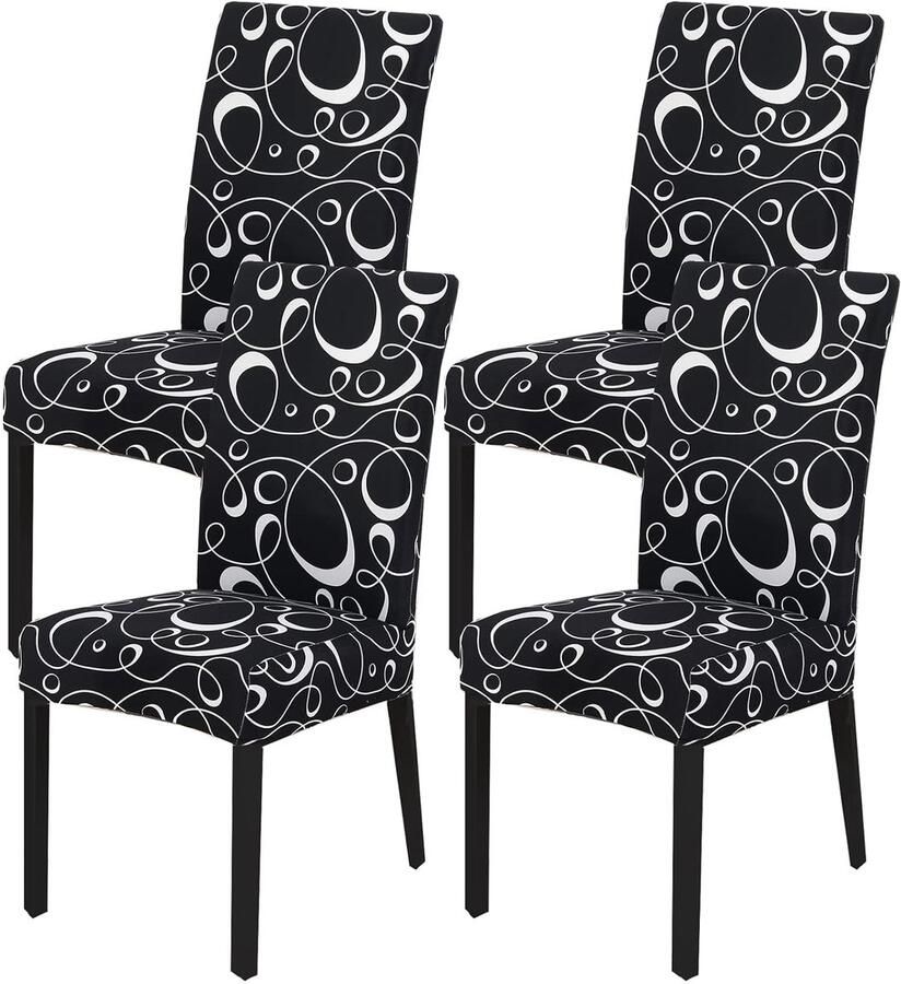 Rekbare stoelhoezen voor eetkamer set van 4 polyester comfortabel