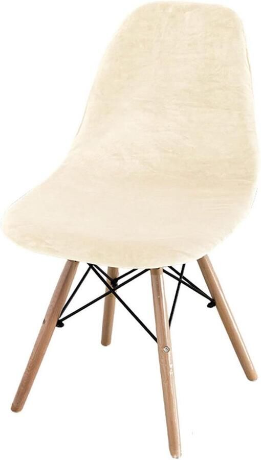 Rekbare Velours Stoelhoes voor Eetkamerstoelen Luxe Scandinavisch Design in Beige