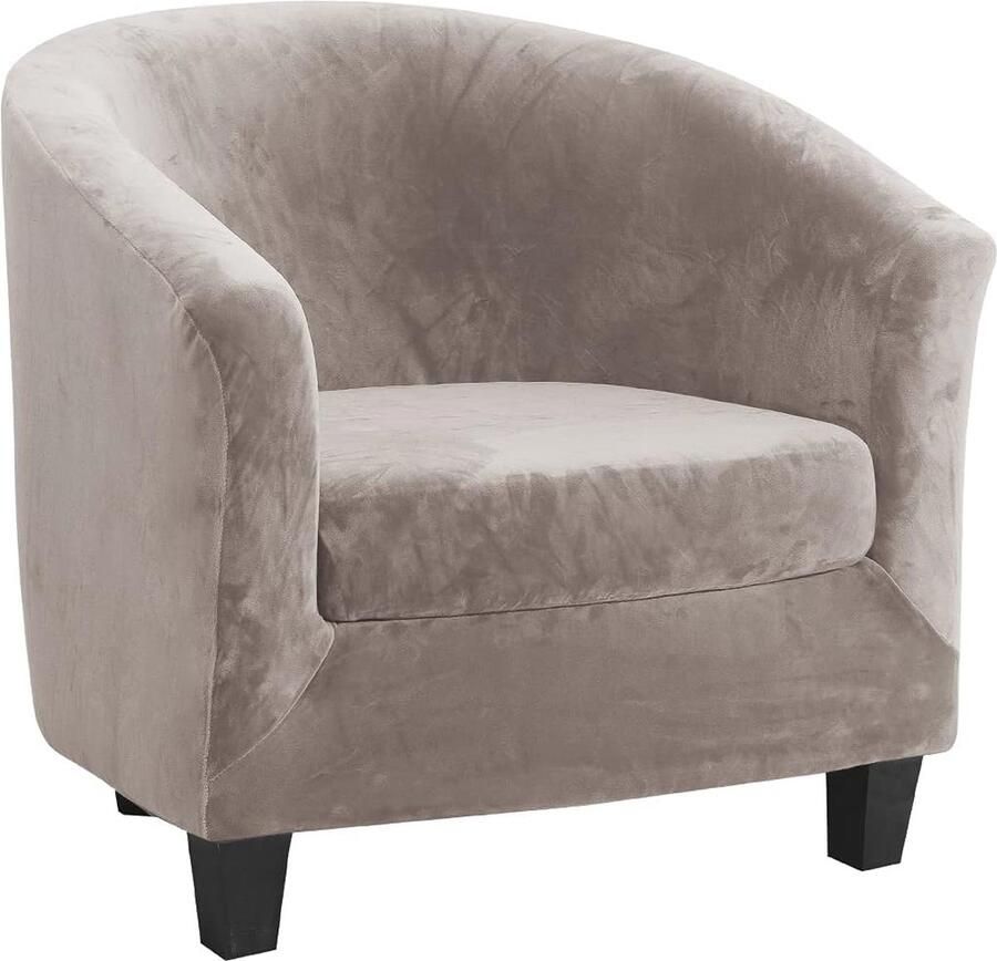 Rekbare Velours Stoelhoezen Set 2-delig voor Cabrio Kuipstoel en Woonkamer Inclusief Kussen