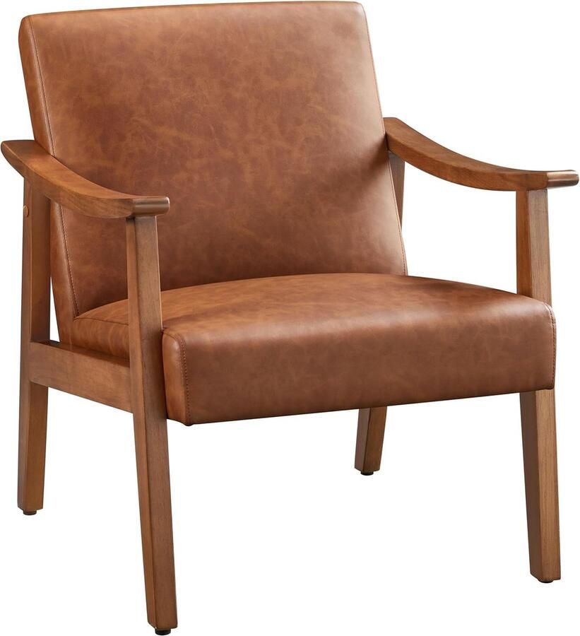 Relax Chair Retro Lounge Chair Beklede stoel Televisie stoel Leesstoel Enkele bank tot 136 kg Draagvermogen voor woonkamer ontvangstruimte thuisbioscoop slaapkamer - Foto 2