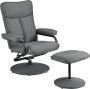 Unbranded Relax Fauteuil Caroline Comfortabele Relaxfauteuil Verstelbaar Met Poef Stof Grijs - Thumbnail 1