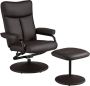 Unbranded Relax Fauteuil Chuck Comfortabele Recliner Verstelbaar Met Poef Poef Imitatie Leder Bruin - Thumbnail 1