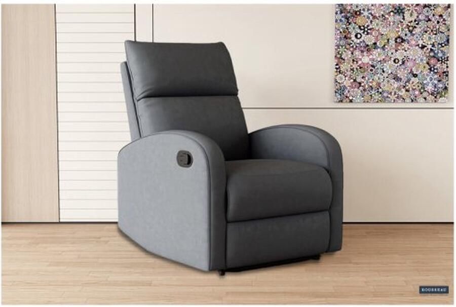 ZAZA Home Relax Fauteuil 'France' manueel verstelbaar PU Zwart Poten metaal en bekleding PU Max. 110 kg